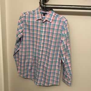 Tommy Hilfiger pink check button down shirt